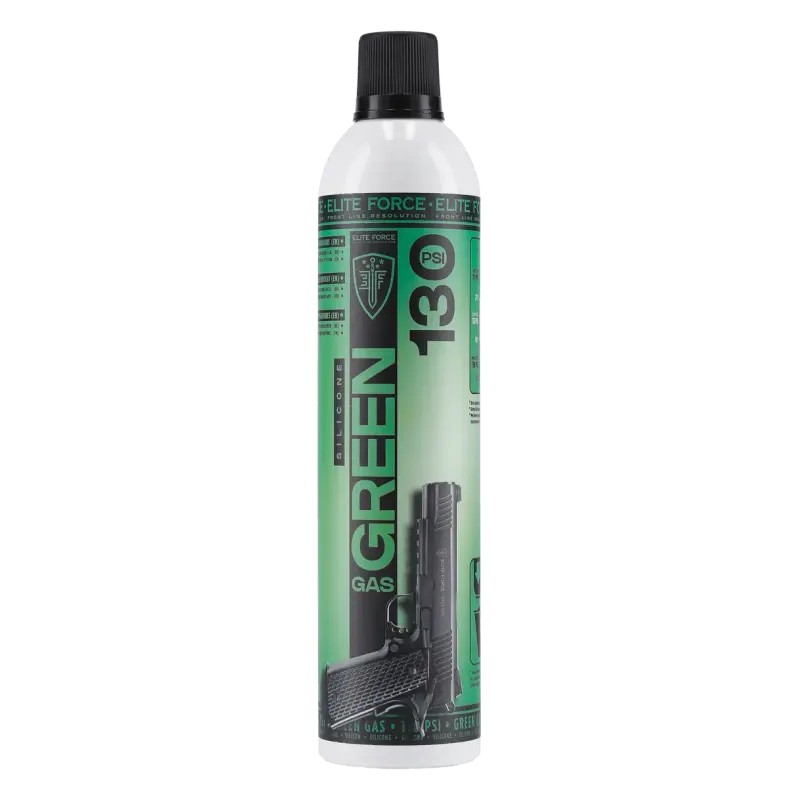 BOMBE GAZ 600 ML ELITE FORCE GREEN GAS MAINTENANCE 130 PSI (HUILE SILICONE)