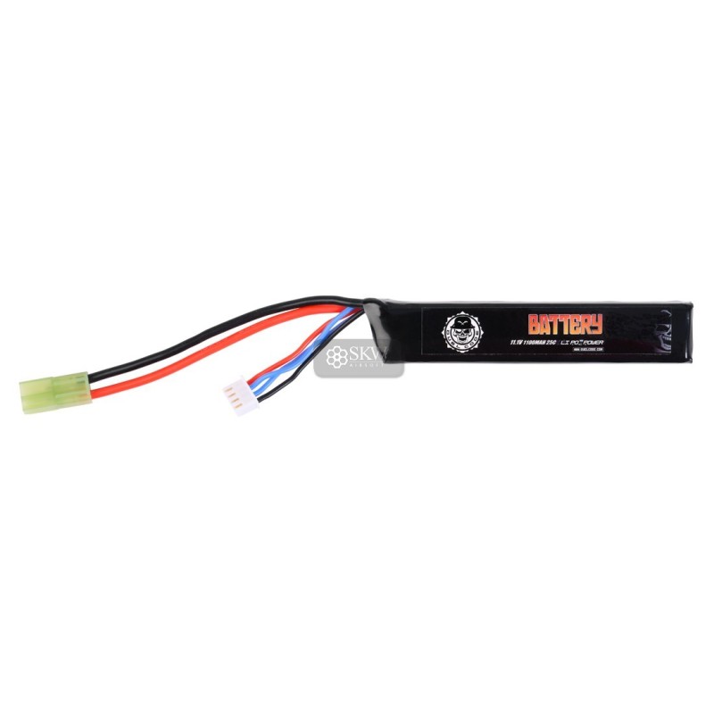 BATTERIE LIPO 11.1V 1100MAH 25C DUEL CODE
