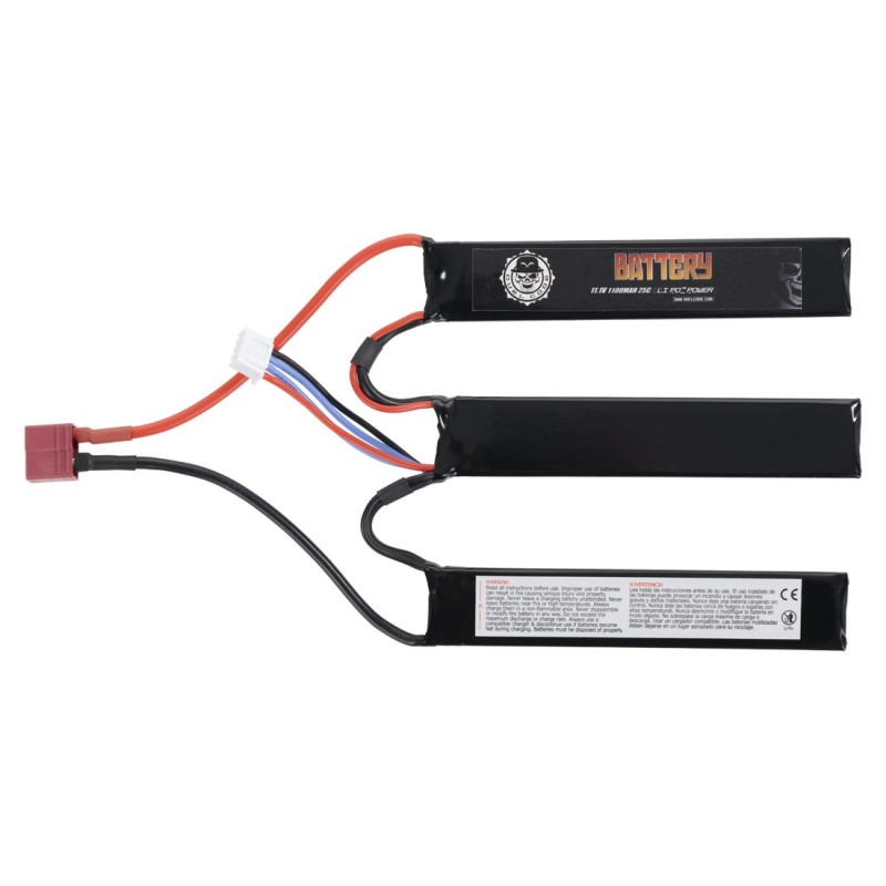 BATTERIE LIPO 11.1V 1100MAH 25C(3PC) T-DEAN DUEL CODE